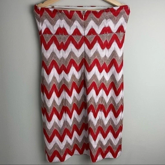 NEW Missoni Chevron Knit Zigzag Sleeveless Mini Dress in White/Red Size 46 - Picture 4 of 16